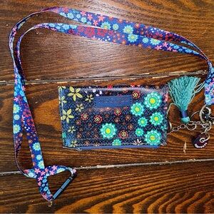Colorful Floral Card Holder with Lanyard